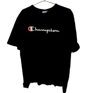 High end Black Champion Brand Stitched Raised Logo Men’s 2XL T-Shirt MINTY